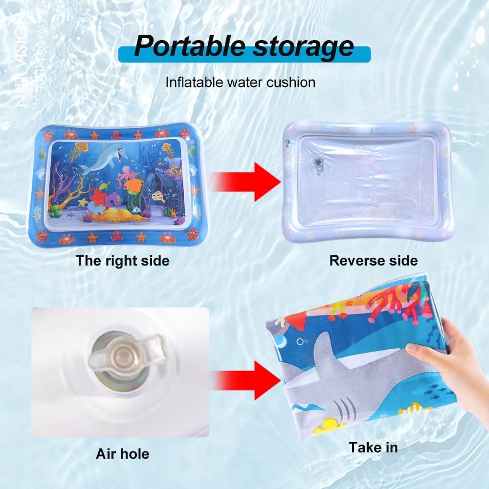 Interactive Water Play Mat for Cats - Sensory Water Pad with Toy Fish, Thick Hairtail Design - Fun Pet Game for Indoor Cats - Perfect for Playtime & Exercise (Tropical Fish Theme) - Great for Boredom Relief & Mental Stimulation