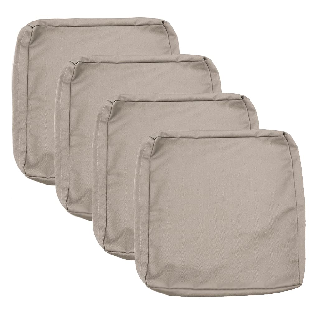 **Sqodok Waterproof Patio Cushion Covers 22x20 Inch, 4-Pack Outdoor Furniture Slipcovers – Replacement Covers for Wicker Chairs, Sofas & Patio Seating (Tan) – Perfect for Backyard, Deck, Poolside & Garden Use**