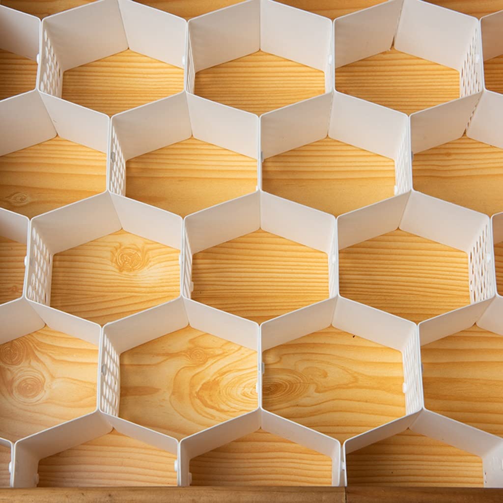 YYL Pack of 8 Honeycomb Drawer Dividers - Adjustable Clothing Organizer for Dresser, Wardrobe & Storage | Perfect for Bedroom, Bathroom & Office Organization | Keep Socks, Underwear & Accessories Neatly Sorted