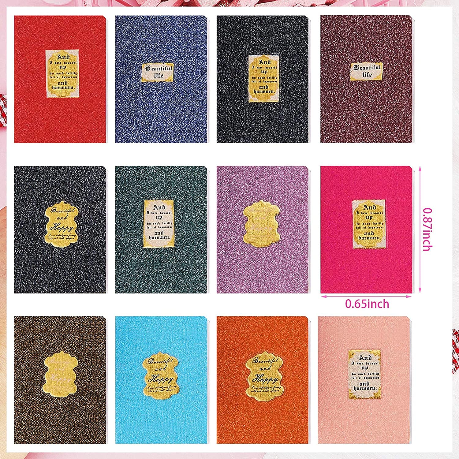 1:12 Scale Miniature Dollhouse Books - 12 Pcs Mini Books Decor for Dollhouse & Toys