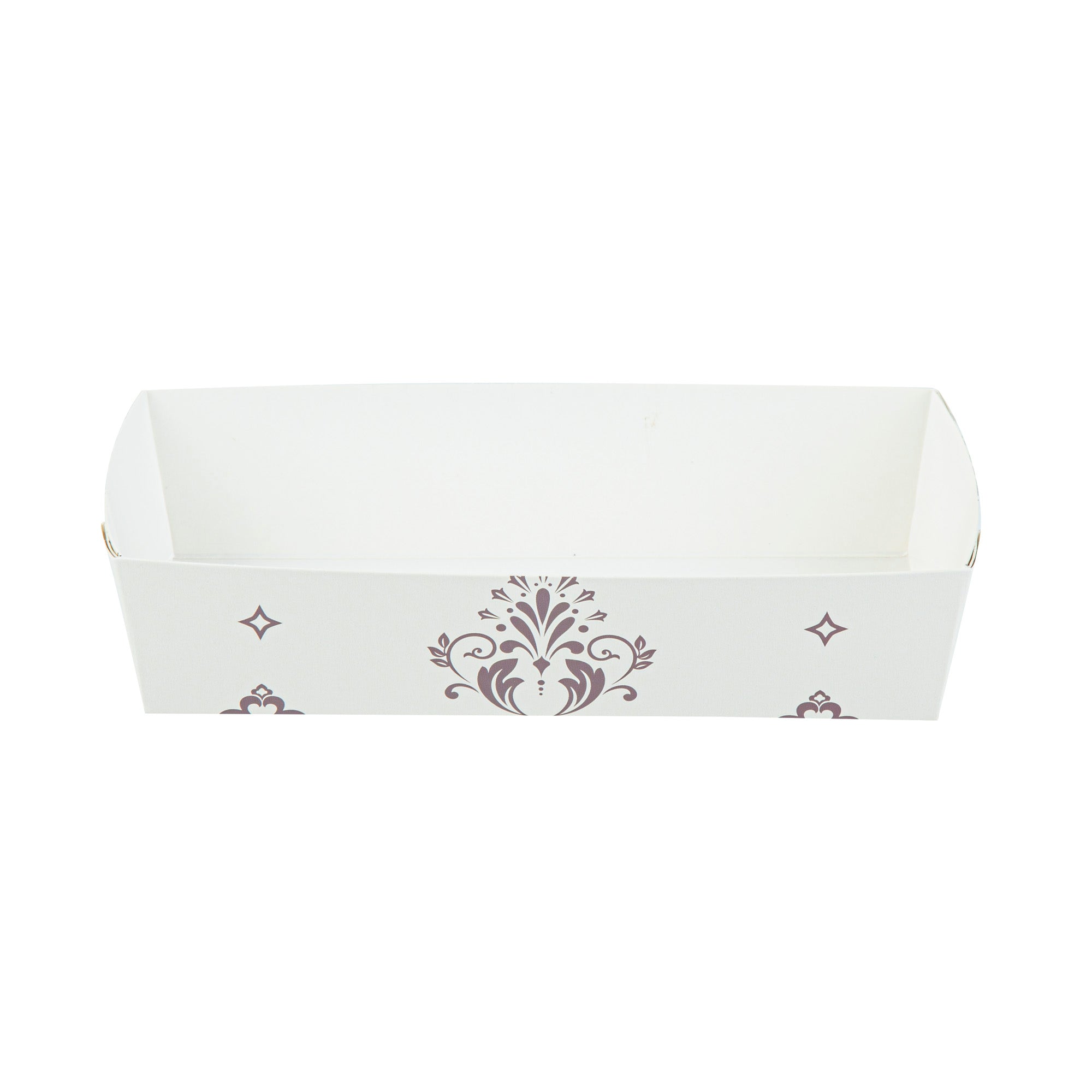 Bake Tek 14 oz Beige Vintage Floral Paper Baking Trays - Greaseproof & Eco-Friendly - 7.75