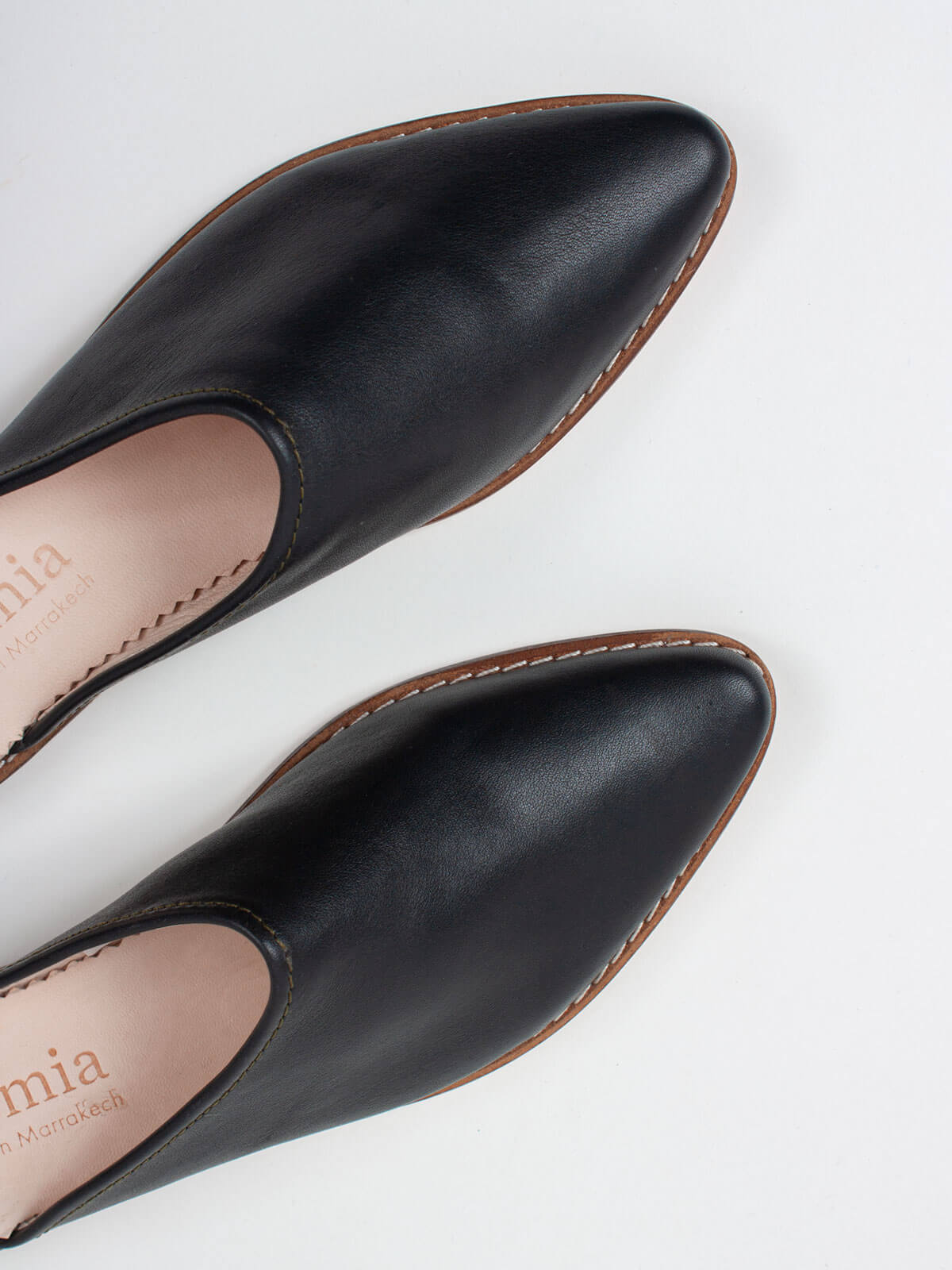 Black Leather Mules for Women - Comfortable Slip-On Shoes for Casual Outfits & Summer Wear