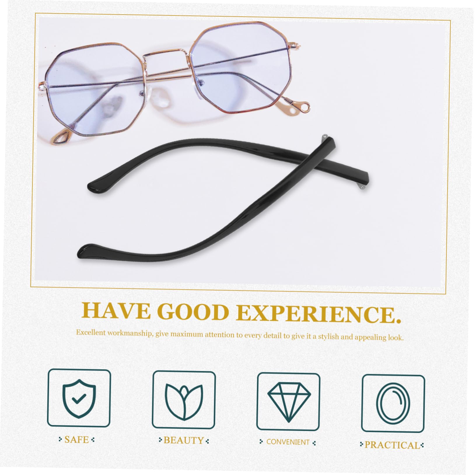 ORFOFE 1 Pair Metal Glasses Replacement Arms - Sunglasses & Eyeglass Repair Kit, Durable Temple Legs for Broken Frames - Perfect for Reading Glasses, Safety Goggles, and Fashion Accessories