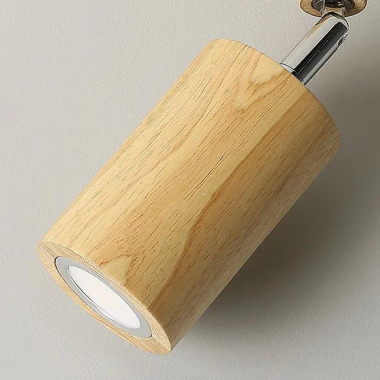 Modern Wooden Flush Mount Ceiling Light Fixture - Dimmable LED Lighting for Bedroom, Living Room, Kitchen & Hallway