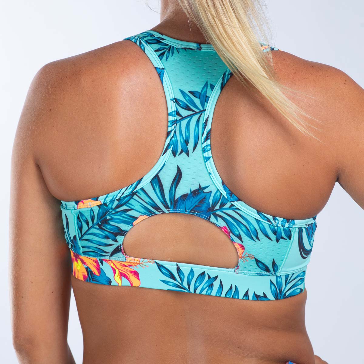Women's Limited Edition Running Bra - Hula Print - High Support Sports Bra for Yoga, Gym & Active Lifestyle