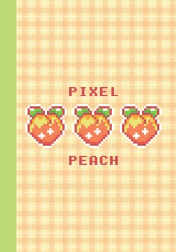 Cute Peach Pixel Grid Notebook - 100 Sheets, 7x10