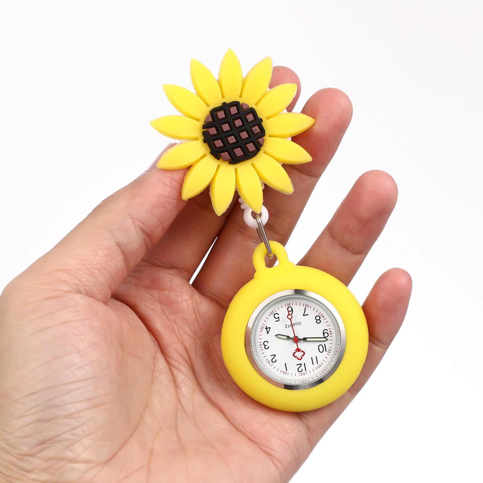 iplusmile Retractable Nurse Watch with Second Hand - Clip On Fob Watch, Digital Pocket Watch for Students & Professionals - Perfect for Medical Staff, Teachers & Office Workers