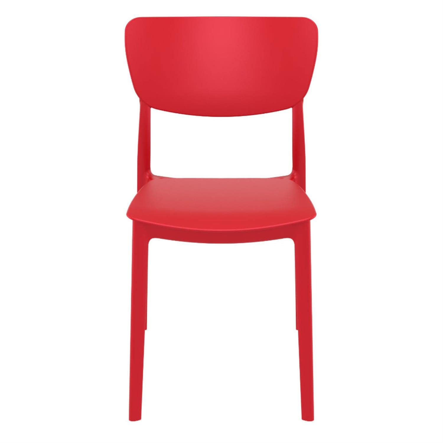 Monna Outdoor Dining Chairs Set of 2 - Weather-Resistant Red Patio Furniture for Garden, Deck, Poolside & Backyard (ISP127-RED)