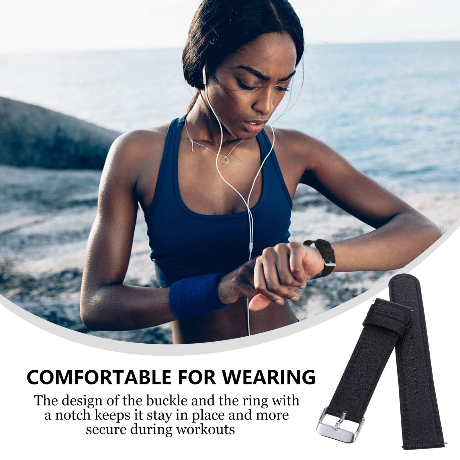 Premium Leather Watch Band Replacement - Hemobllo Genuine Leather Strap for Men & Women - Compatible with Apple Watch, Samsung, Fitbit - Ideal for Daily Wear, Business & Casual Outfits