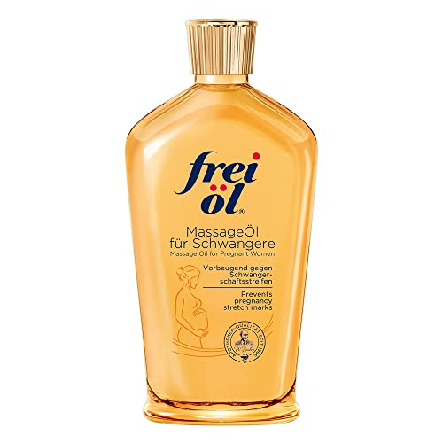 Frei Oil Experts Massage Oil for Pregnant Women - 200ml Natural Relaxing Body Oil for Stretch Marks & Dry Skin - Perfect for Prenatal Care & Postpartum Recovery