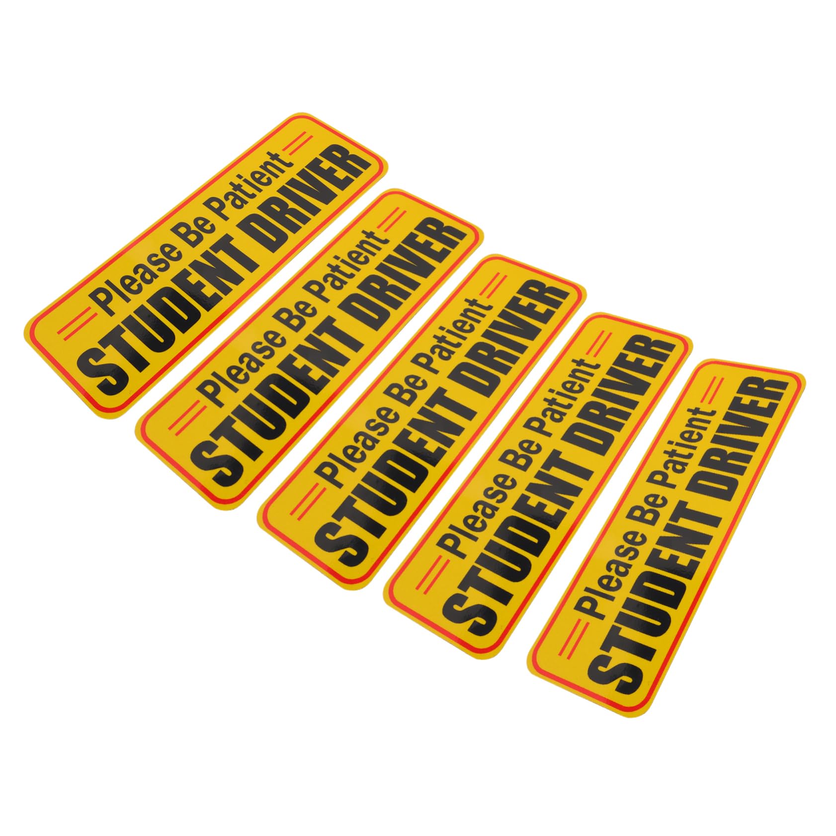 5-Pack Magnetic Reflective Car Stickers for New Student Drivers - Highly Visible Warning Signs with Strong Magnet for Bumper - Perfect for Night Driving Safety & New Driver Identification
