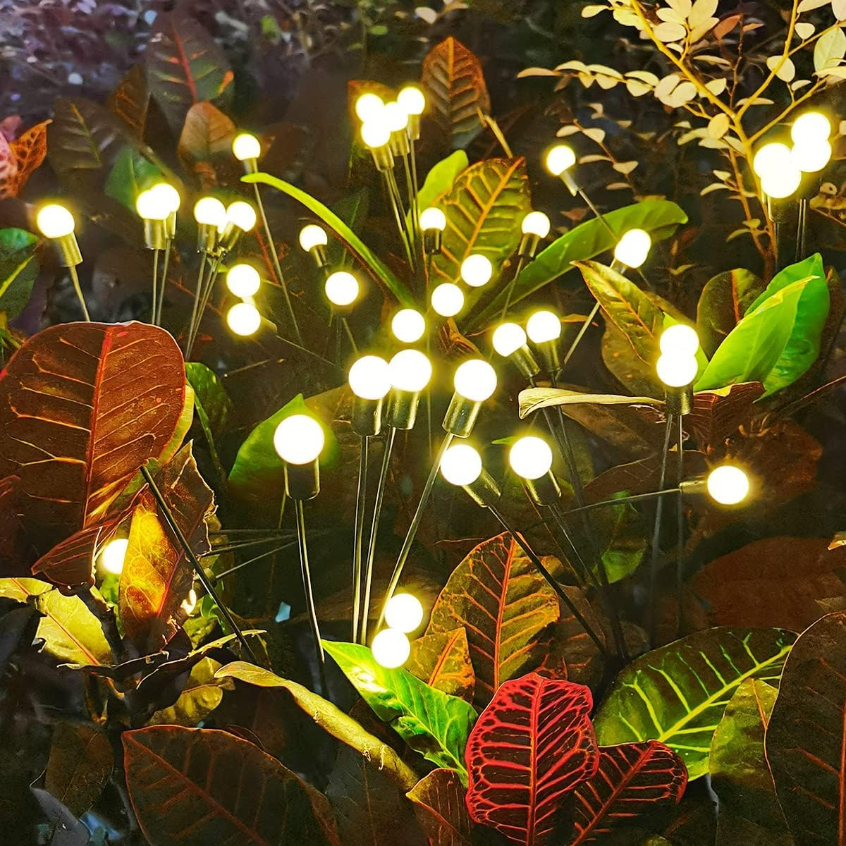 2 Pack Solar Garden Lights - Upgraded Swaying Starburst Outdoor Solar Lights, Waterproof Solar Pathway Lights for Yard, Patio, Garden Decoration | Perfect for Landscape Lighting, Walkway Illumination & Backyard Decor