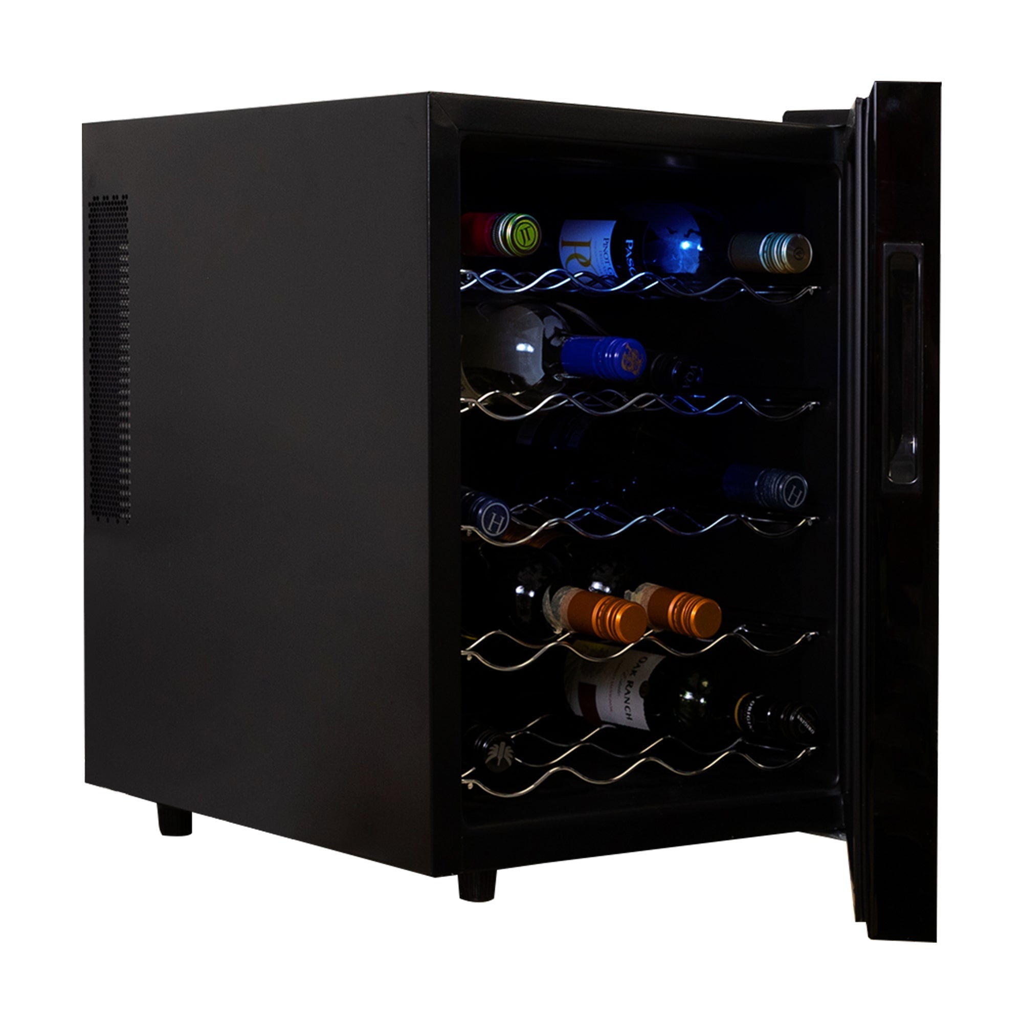 Koolatron 20 Bottle Black Thermoelectric Wine Cooler - 1.7 cu. ft. (48L) Freestanding Wine Fridge for Red, White & Sparkling Wines - Perfect for Home Bars, Apartments, Condos & Small Spaces