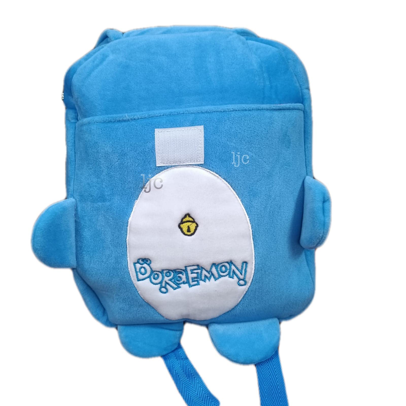 Lalji Creations Gamins Gadgets® Velvet Doraemon Cartoon Kids Backpack - Soft Plush Nursery School Bag for Boys & Girls Ages 2-7 (15 Inch, Blue) - Perfect for Preschool, Travel & Picnic Outings