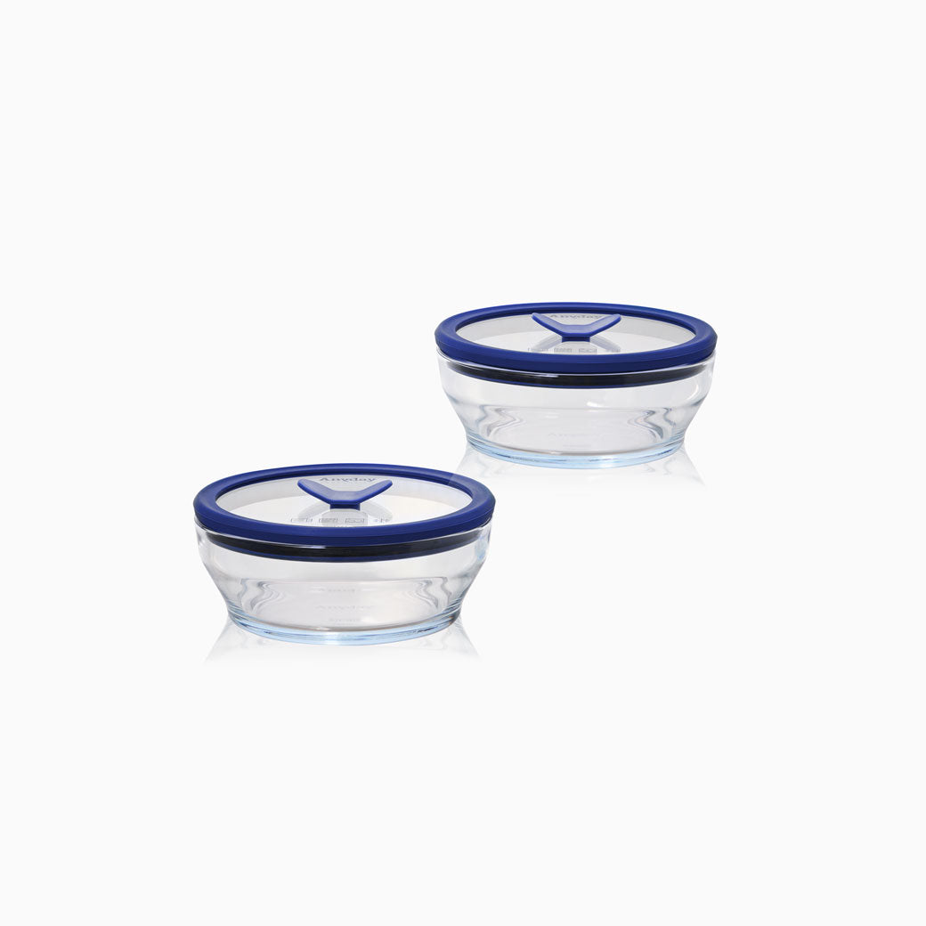 2-Pack Round Glass Baking Dishes with Lids - 2 Cup Capacity, Oven & Microwave Safe - Perfect for Casseroles, Desserts & Meal Prep