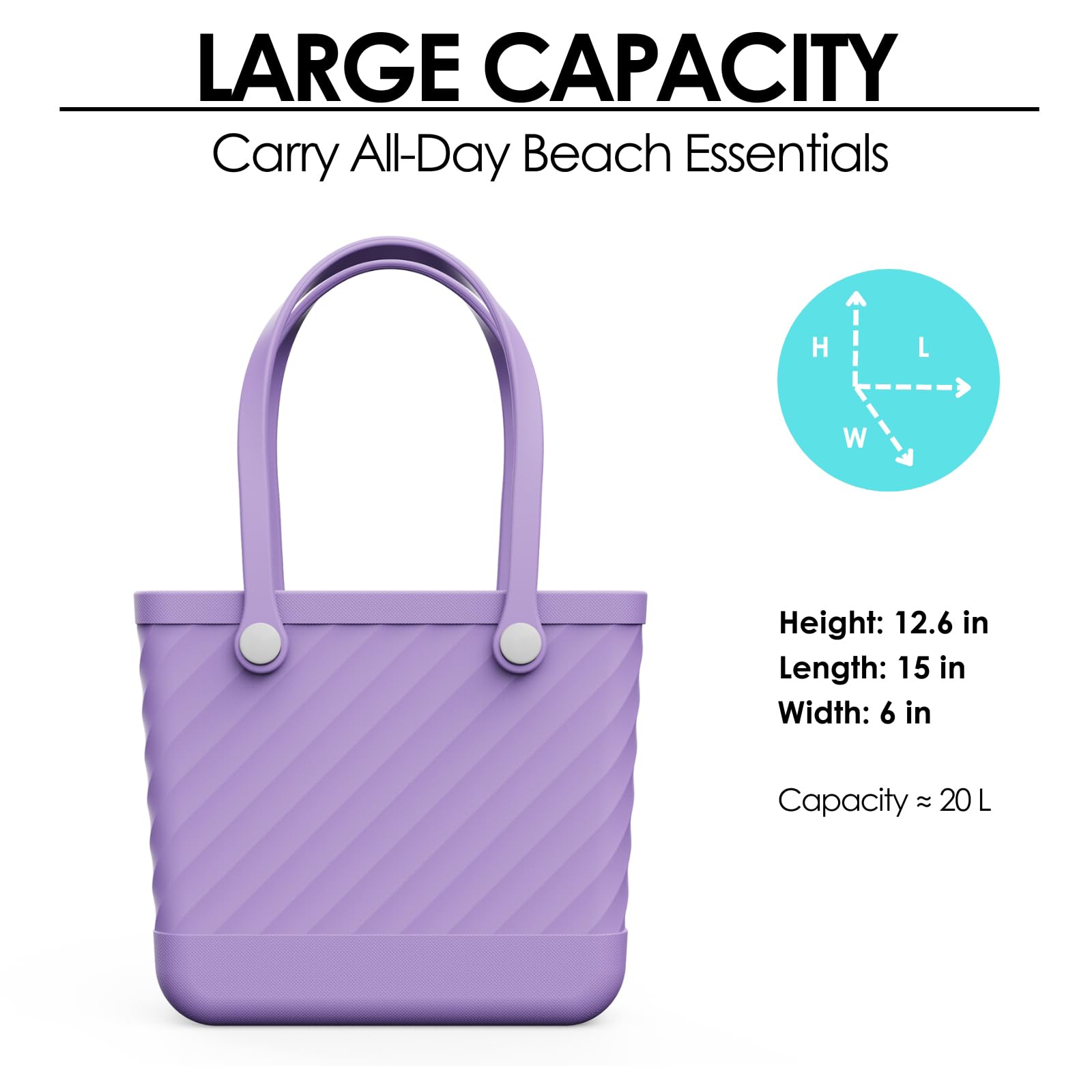 Women's Medium Waterproof Beach Bag – Sandproof Leakproof Tote with Zipper Pocket for Travel, Pool, Boat, Gym, and Outdoor Adventures