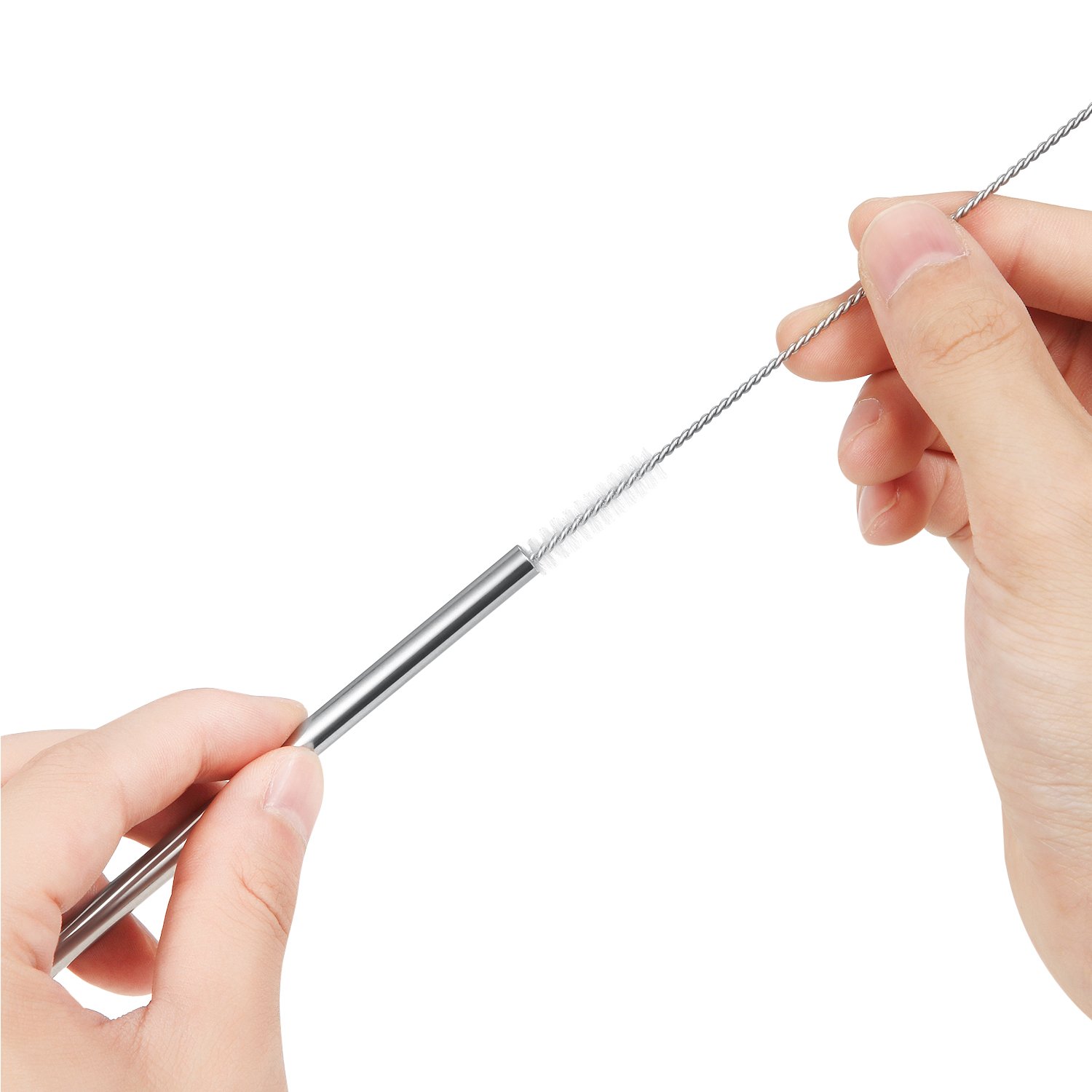 25-Piece Stainless Steel Straws Set - 8.5