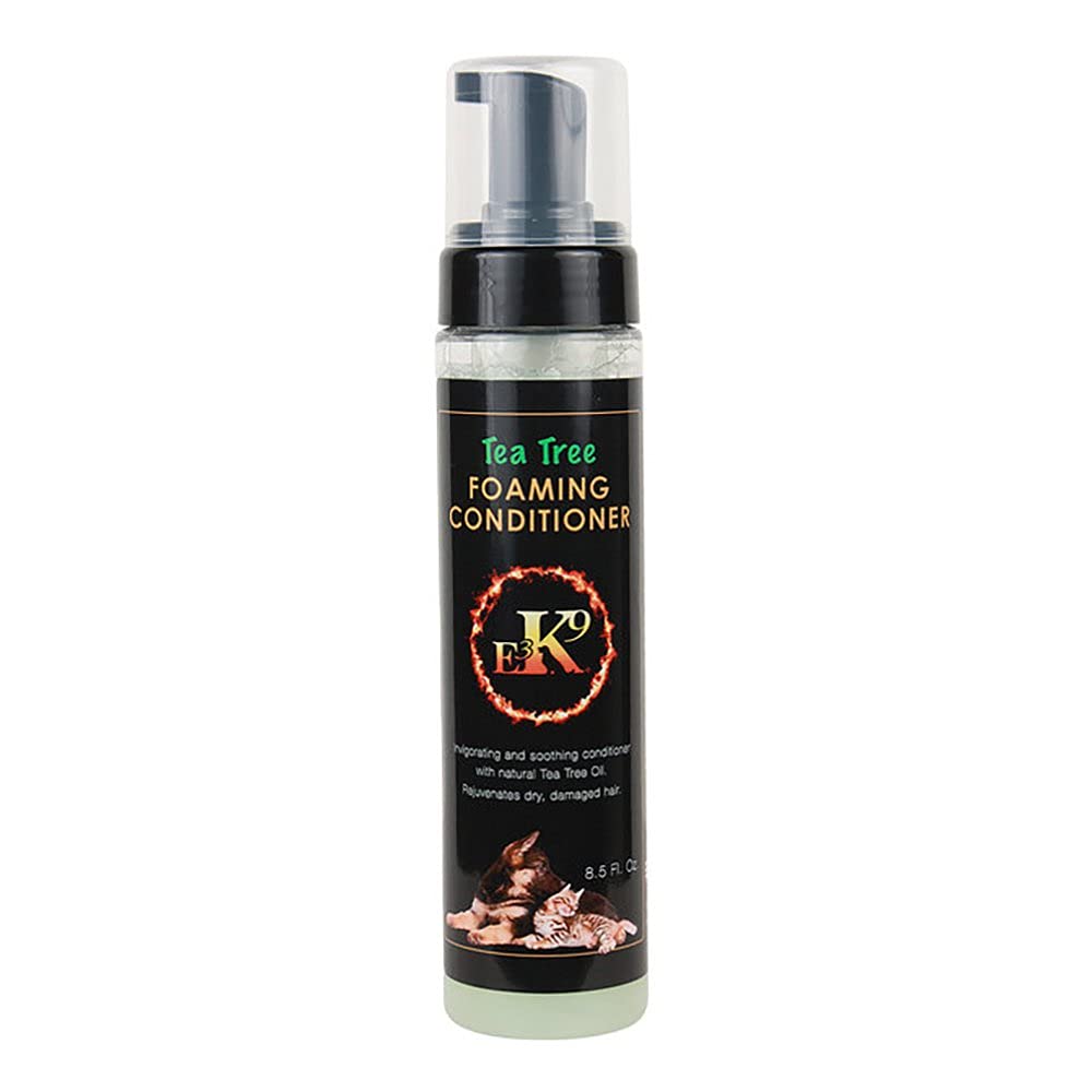 E3K97008 8.5 oz Tea Tree Oil Foaming Conditioner for Hair - Refreshing Scalp Treatment for Dandruff & Itchy Scalp - Sulfate Free & Vegan Hair Care for Men & Women - Use After Shampoo for Hydrated Healthy Hair