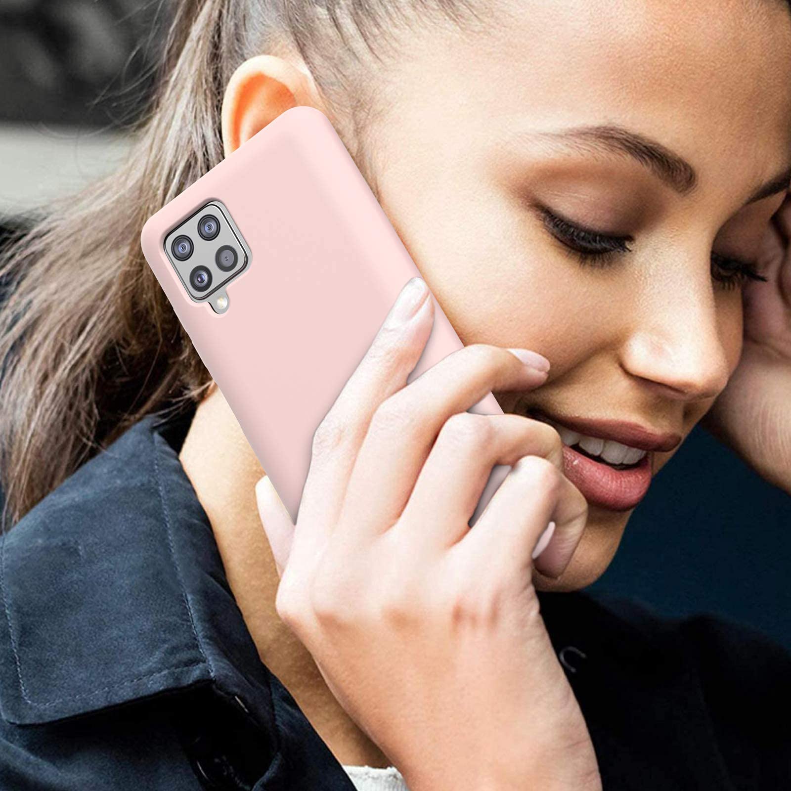 Samsung Galaxy A12 Case - Shockproof Liquid Silicone Phone Cover with Soft Microfiber Lining | Slim Protective Gel Rubber Case for Samsung Galaxy A12 (Pink) | Perfect for Everyday Use, Travel & Outdoor Activities
