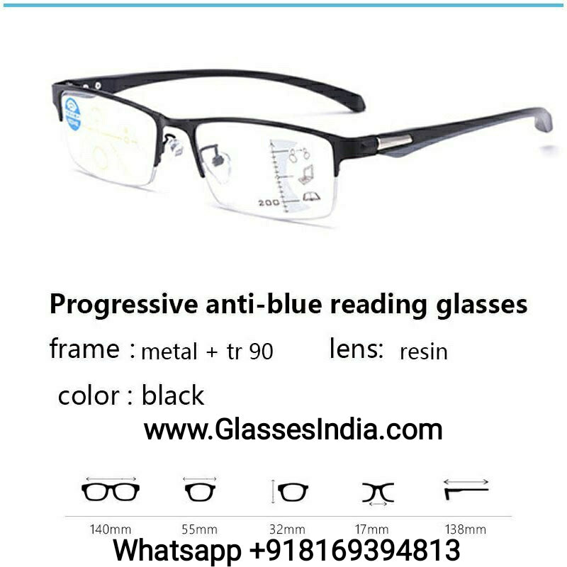 Blue Light Blocking Progressive Reading Glasses with Anti-Glare Arc Lenses - Perfect for Computer Work, Reading & Screen Time