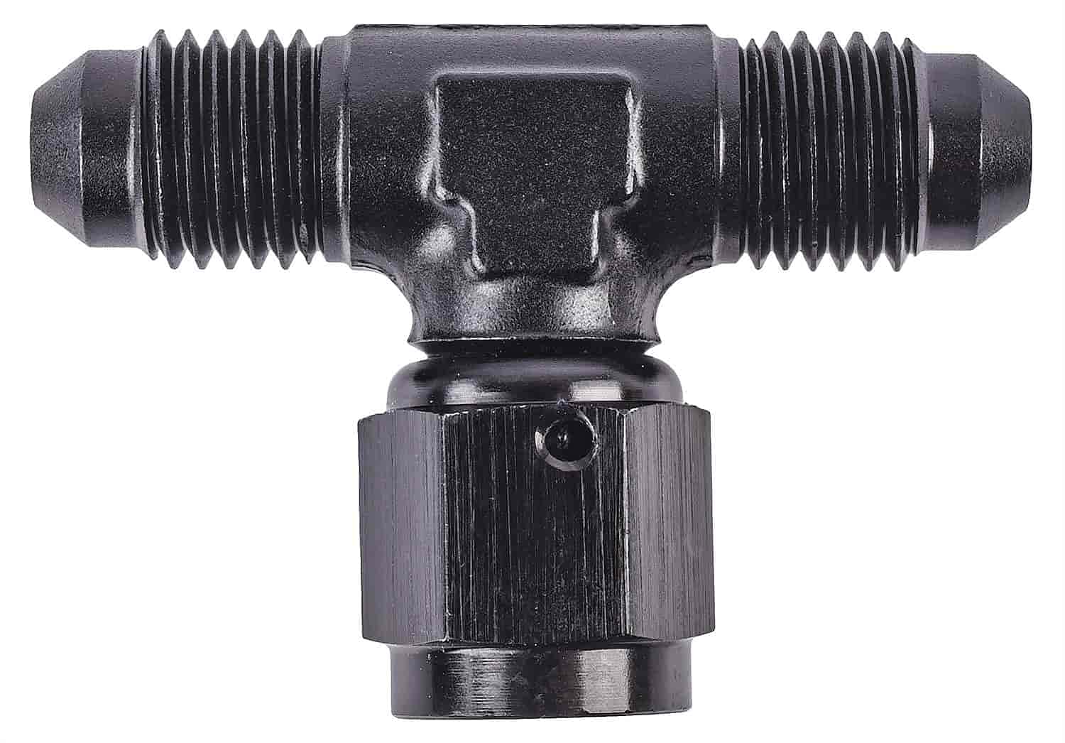 JEGS 126052 -4 AN Male to -4 AN Male & -4 AN Female Swivel Tee Adapter Fitting for Fuel, Oil & Hydraulic Systems - Automotive, Racing & Marine Applications