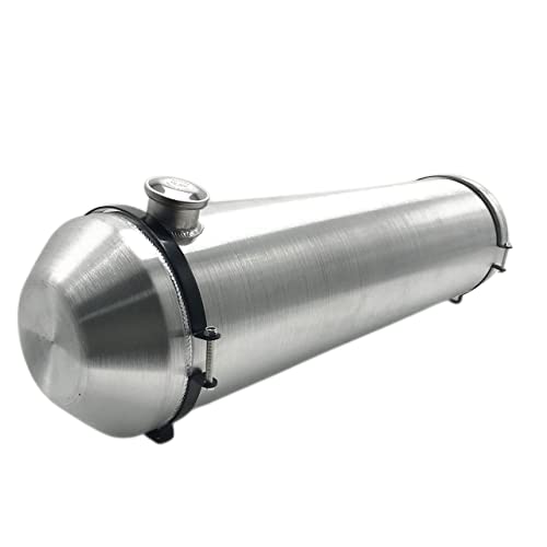 JSD AUTO PARTS 10x40 Inch 13.2 Gallon Aluminum Round Gas Tank - Fuel Tank with End Fill & 3/8 NPT Outlet for Motorcycles, ATVs, Boats, and Small Engine Applications