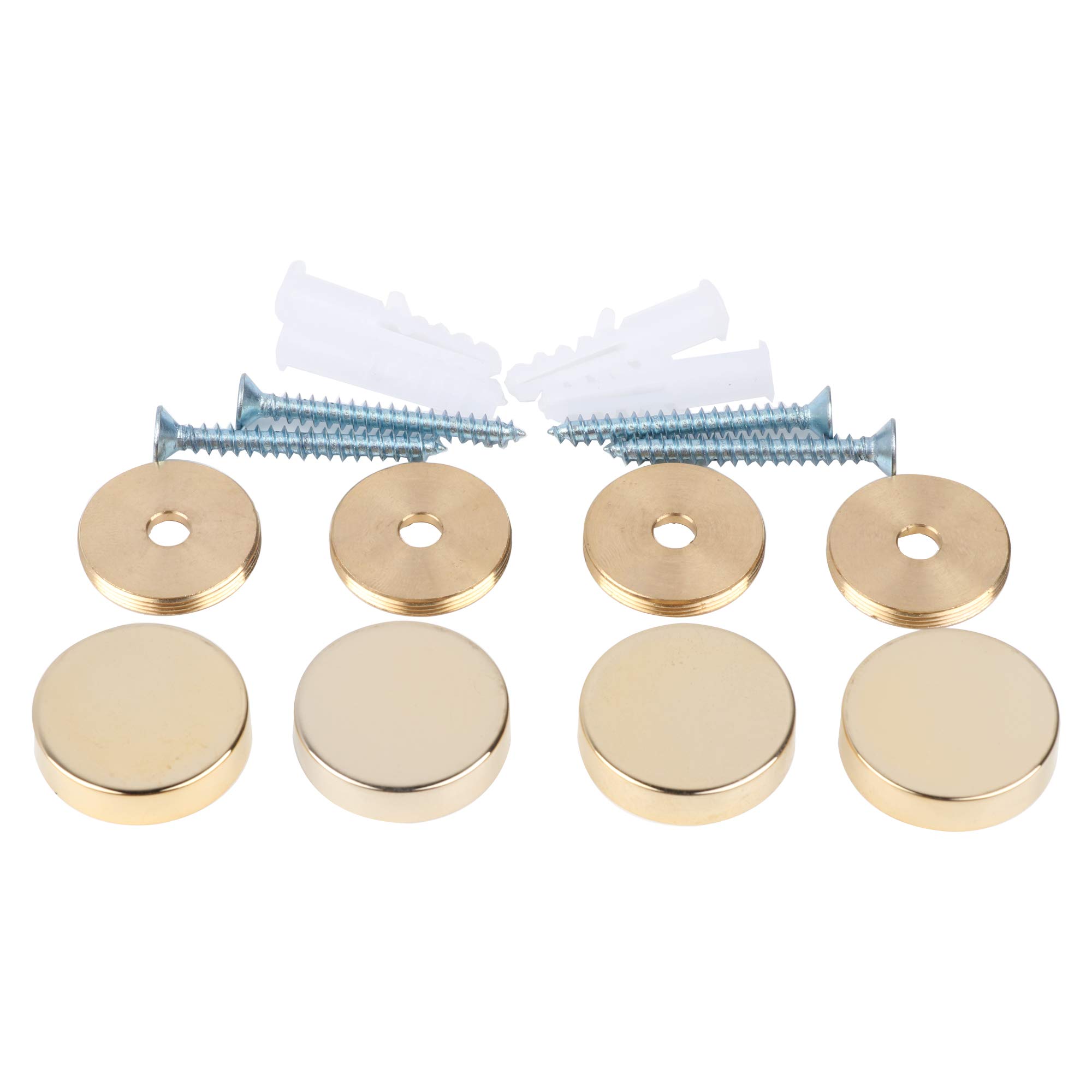 Polished Gold Brass Mirror Screws & Decorative Cap Nails - 1 Inch (4 Pack) - Perfect for Wall Mirrors, Picture Frames & Home Decor Projects