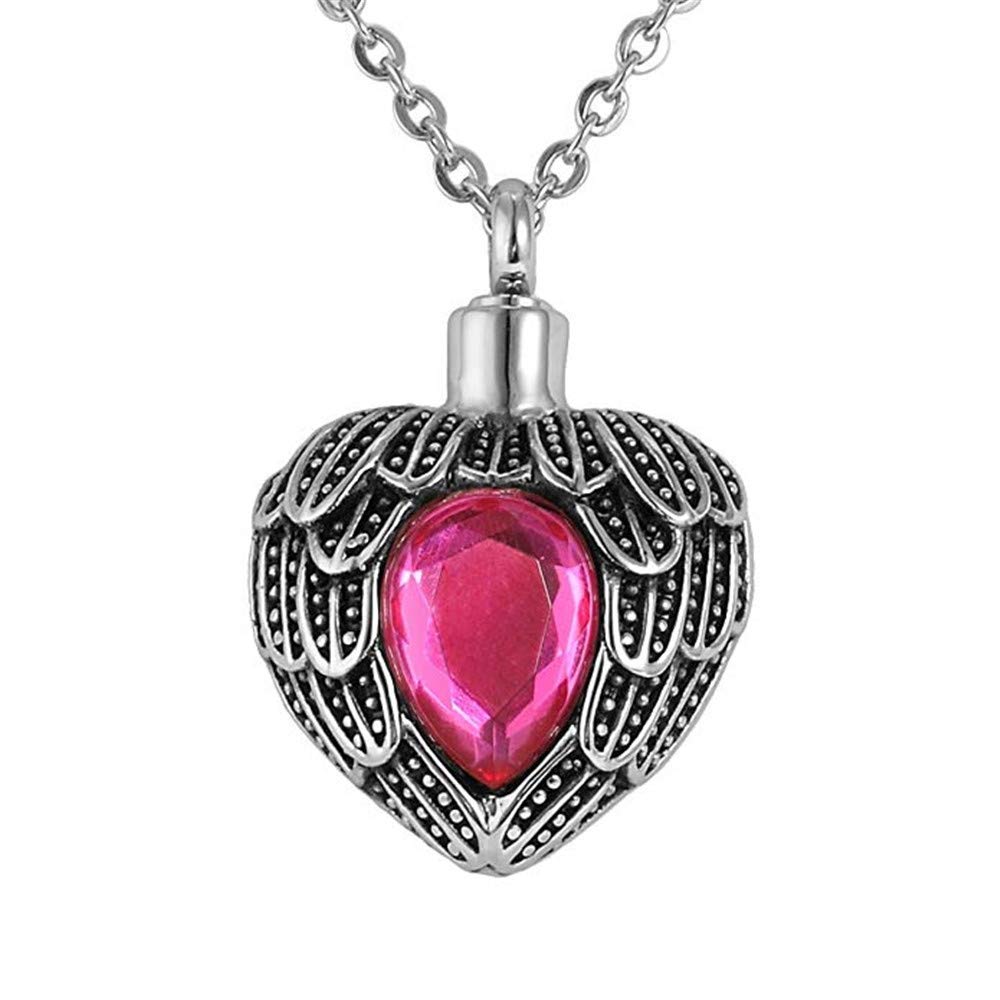 STARTONECO Elegant Ash Necklace Urn for Women - Heart Memorial Cremation Pendant Jewelry with Paper Funnel Filler Kit - Perfect for Keeping Loved Ones Close in Daily Life & Special Occasions