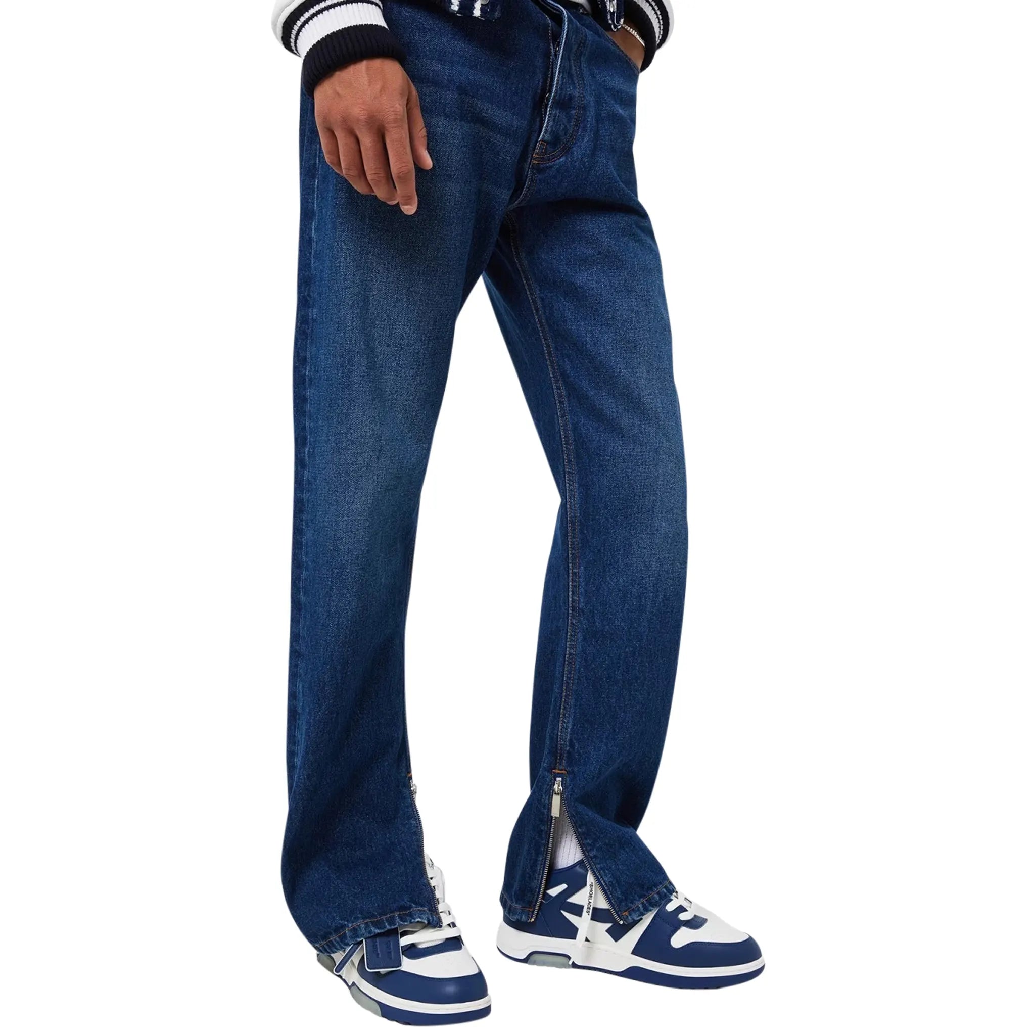 Off White Out Of Office Navy Blue & White Sneakers - Stylish Casual Shoes for Men & Women - Perfect for Streetwear, Work & Everyday Wear