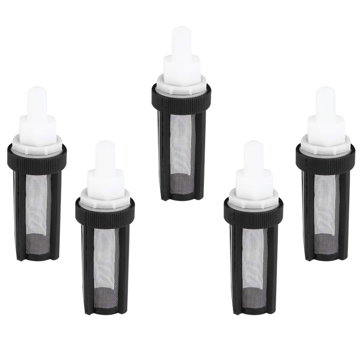 VILLCASE 5-Pack Stainless Steel Water Inlet Filter Hose with Metal Strainer & Silicone Tubing - Micro Pump Strainer Mesh Screen for Aquariums, Hydroponics & Water Filtration Systems
