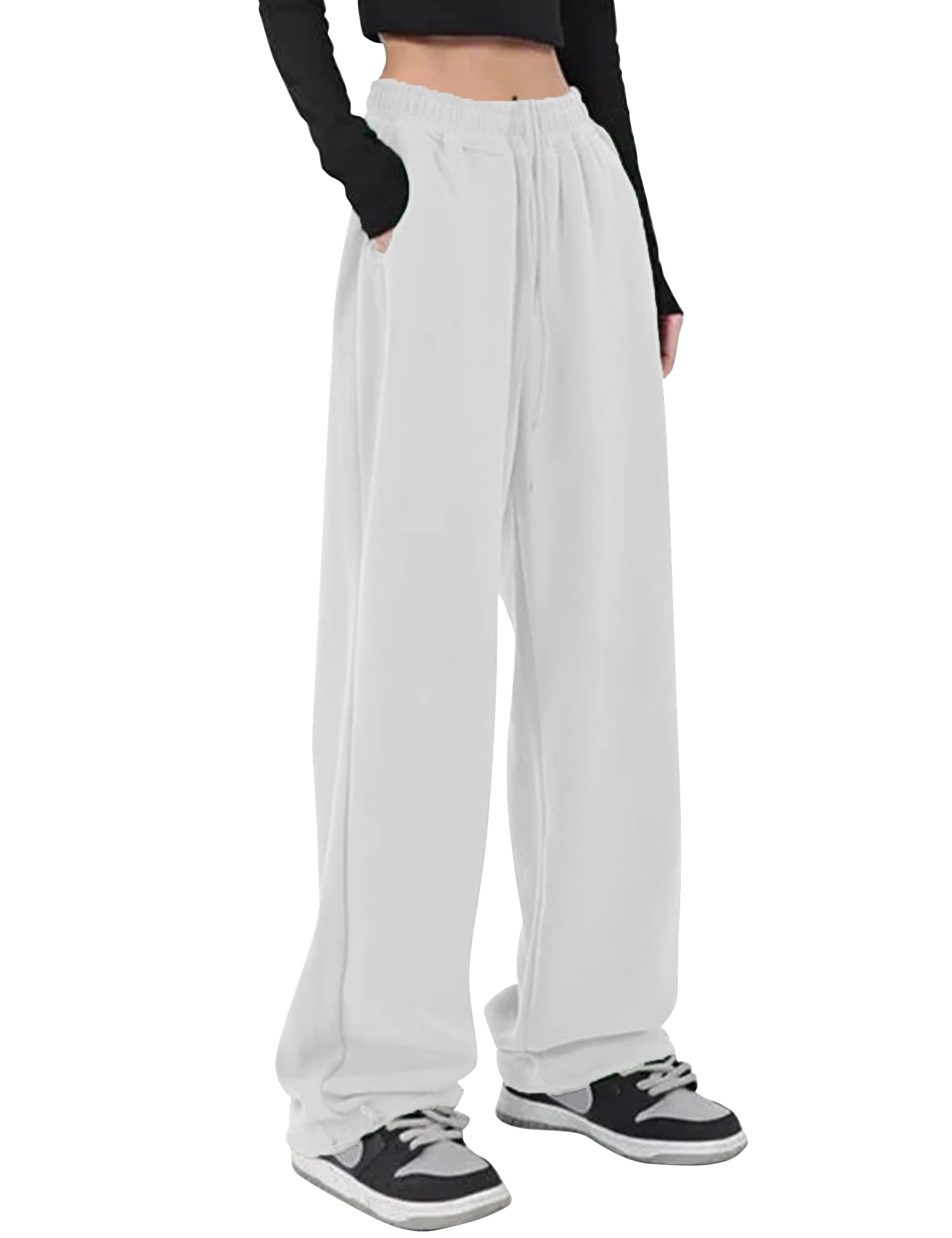 Girls' High Waisted Sweatpants - Comfy Joggers for School & Play