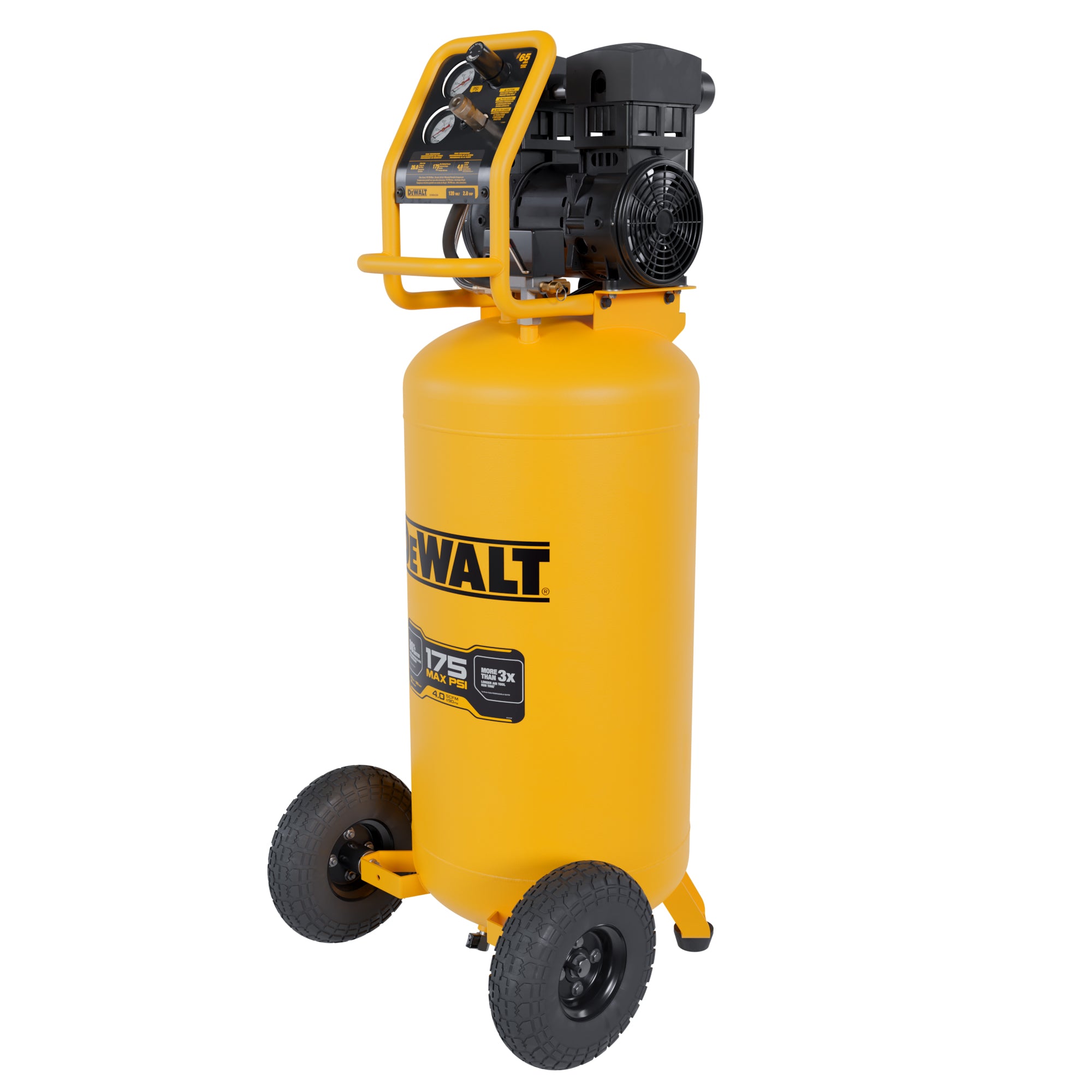 DeWALT DXCMSAC260 26 Gallon Vertical Portable Oil-Free Air Compressor - Powerful & Quiet for Home Garage, Workshop, and Job Site Use