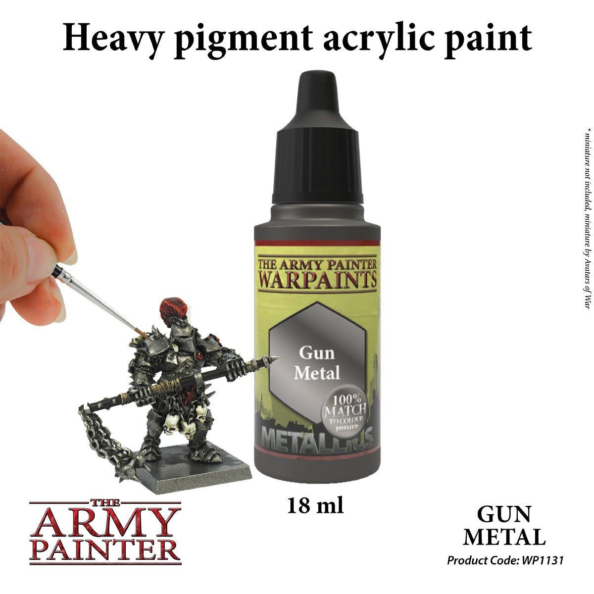 Warpaints Metallics Gun Metal - Premium Metallic Paint for Miniatures & Models - Perfect for Warhammer, D&D, and Cosplay