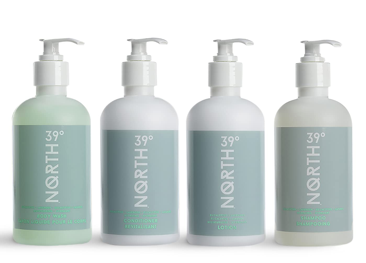 Eucalyptus & Lavender Scented Hair & Body Care Set - Shampoo, Conditioner, Body Wash & Lotion (8.5oz) - Hotel Quality for Courtyard by Marriott & Residence Inn - Perfect for Travel, Gifts & Spa Days at Home