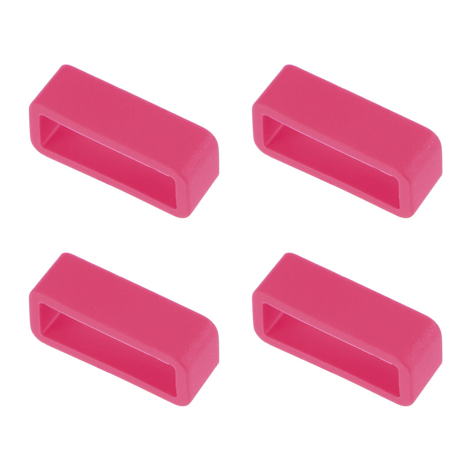 18mm Rose Red Silicone Watch Band Loops - 4 Pcs for Secure Strap Fastening