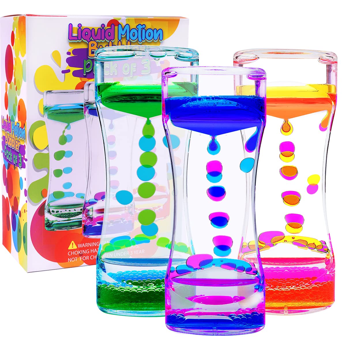 YUE MOTION Liquid Motion Bubbler - Colorful Sensory Toy & Relaxing Liquid Timer for Kids & Adults - Perfect for Stress Relief, Focus Aid, and Stocking Stuffers - Great for Home, Office, and Classroom Use