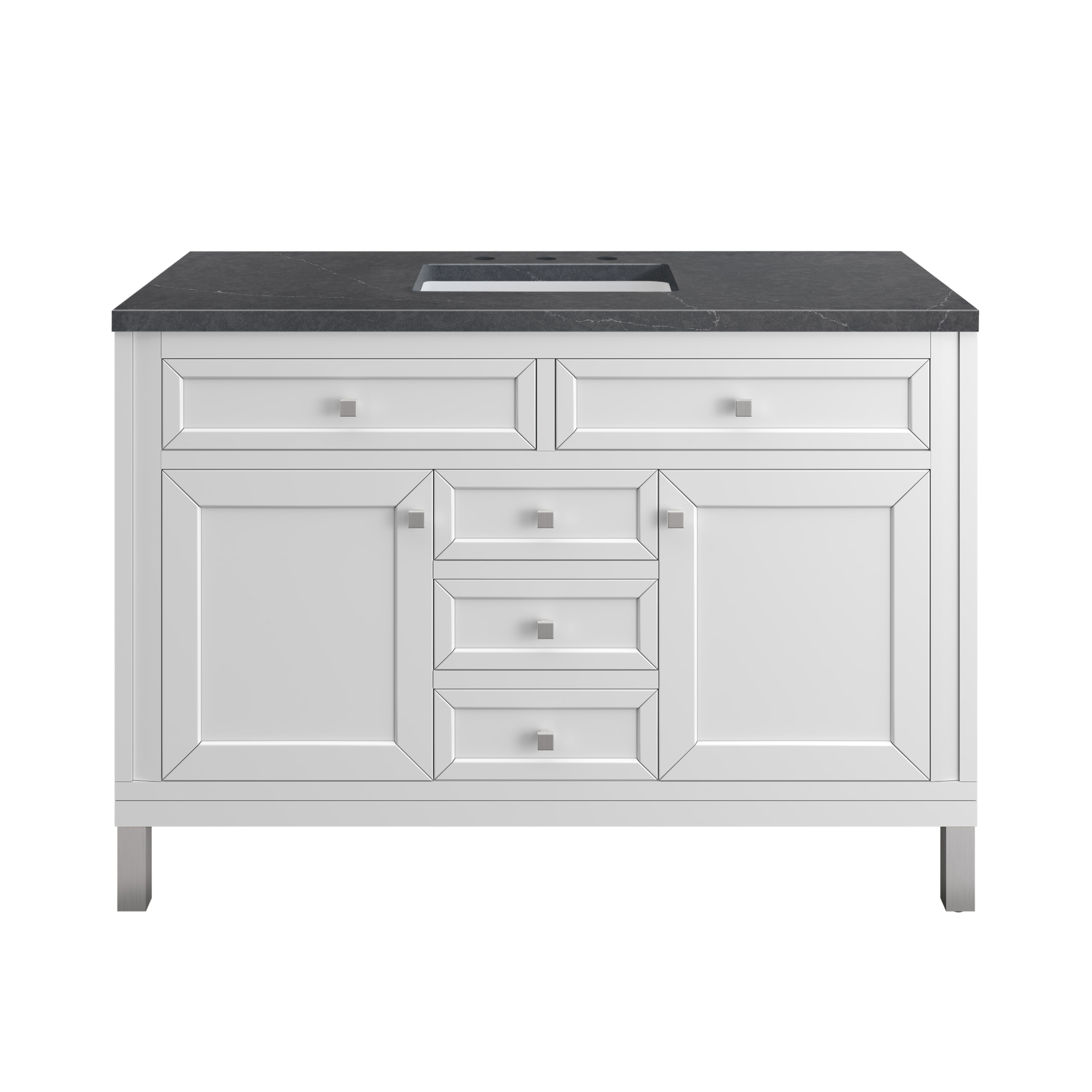 Chicago Knobs and Legs Set for V48 in Brushed Nickel - Premium Cabinet Hardware for Kitchen & Bathroom Renovation