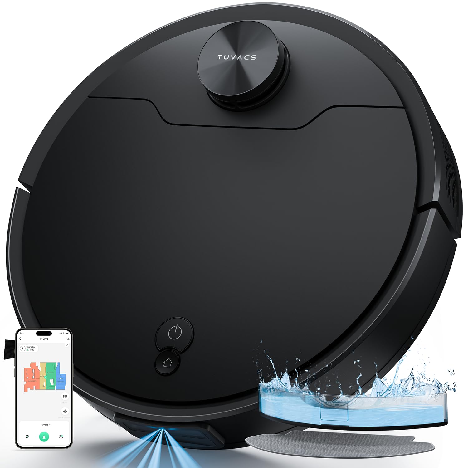Low-Pile Carpet Robot Vacuum Cleaner with 360° LiDAR Navigation | 153 Mins Runtime | Wi-Fi/App Control | Strong Suction for Pet Hair | Advanced Obstacle Avoidance | Ideal for Hardwood Floors & Carpets | Perfect for Pet Owners & Busy Households