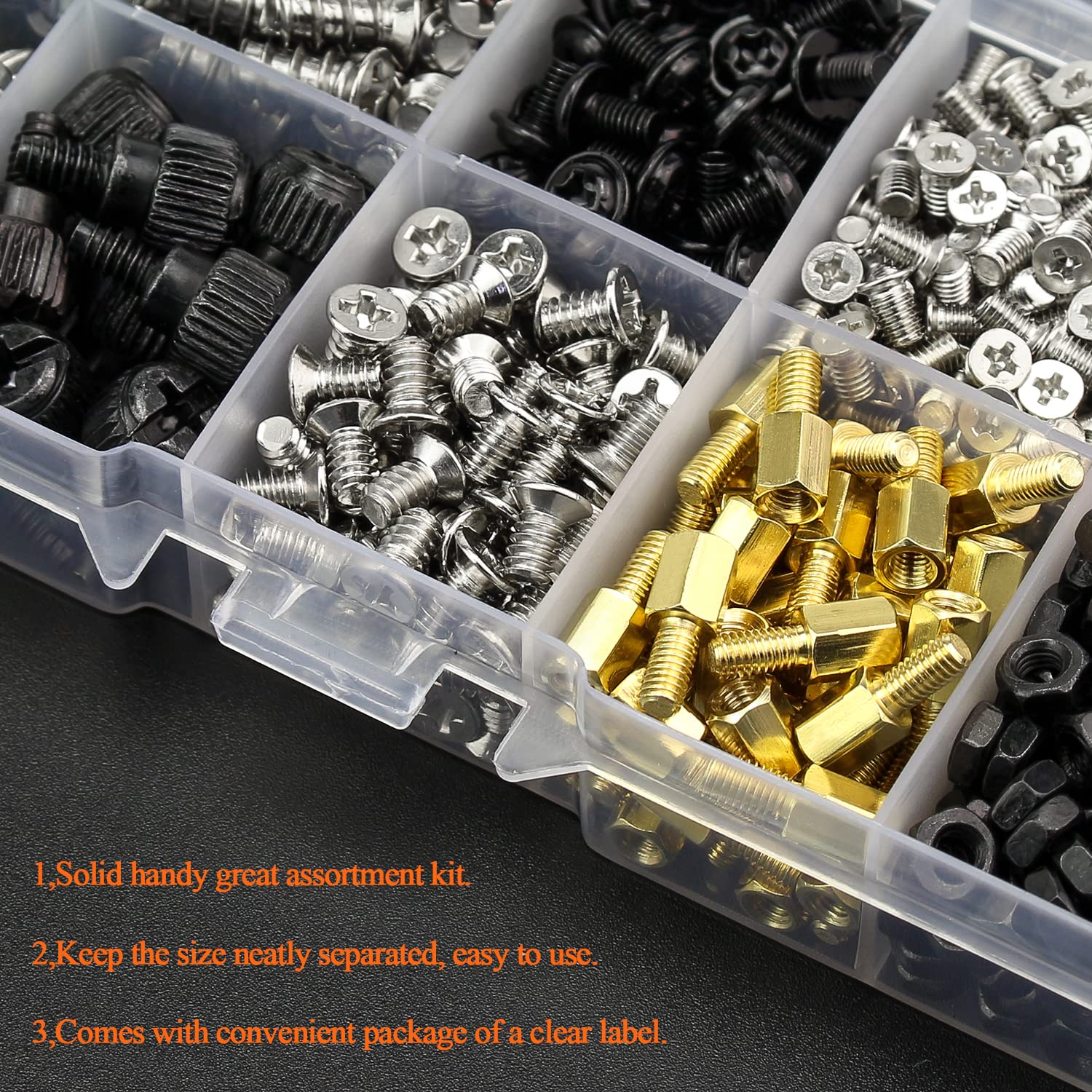 480-Piece Computer Standoffs Screws Assorted Kit - M3/M4/M5 Nylon & Metal Spacers for 2.5