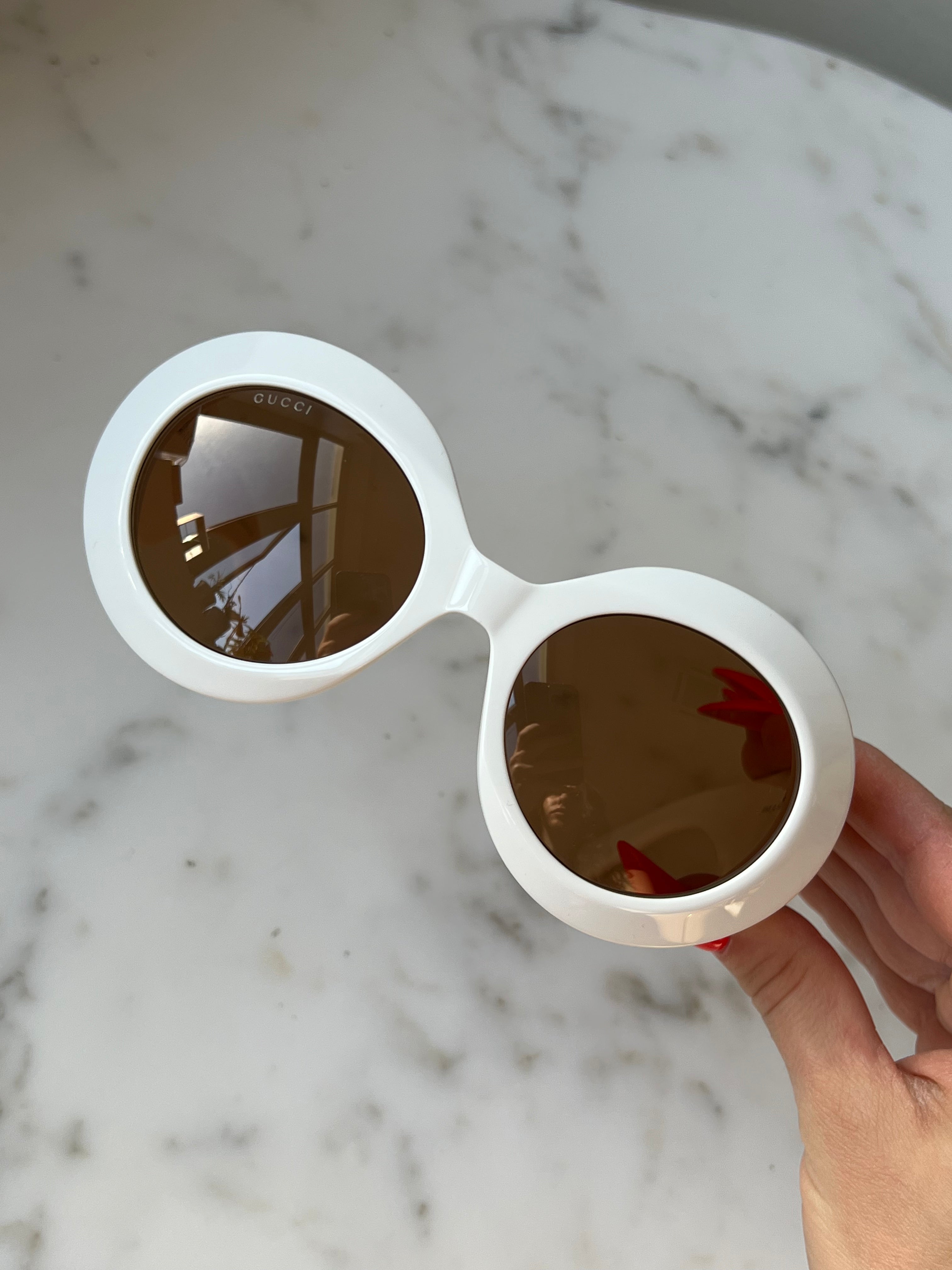 Gucci GG1647S White Thick Rim Round Sunglasses for Women & Men - UV Protection, Fashionable & Comfortable for Outdoor Activities, Beach, Driving & Travel