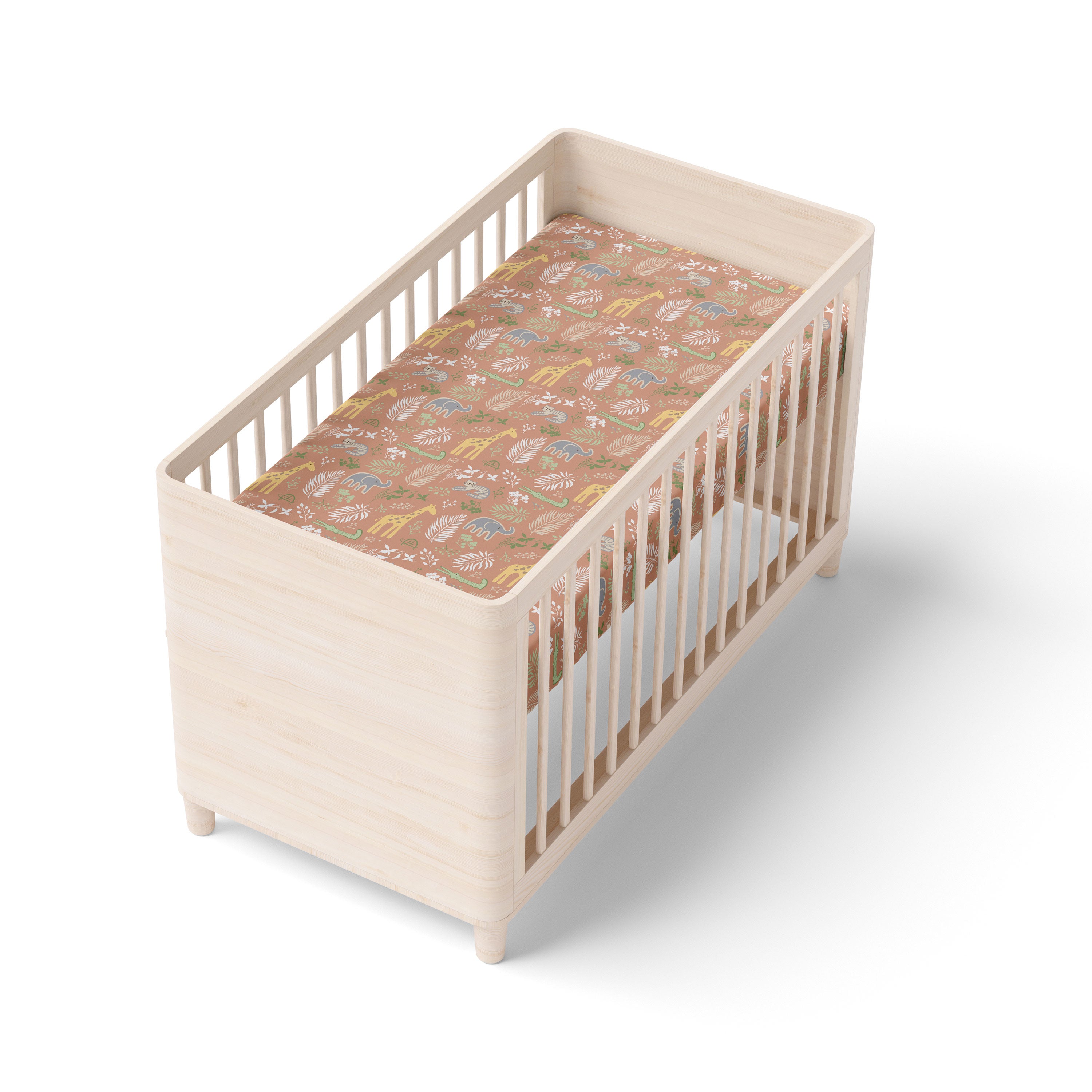 Jungle Bamboo Jersey Cot Fitted Sheet - Soft Breathable Crib Sheet Set (Buy One Get One Free) - Perfect for Nursery, Daycare & Baby Shower Gifts