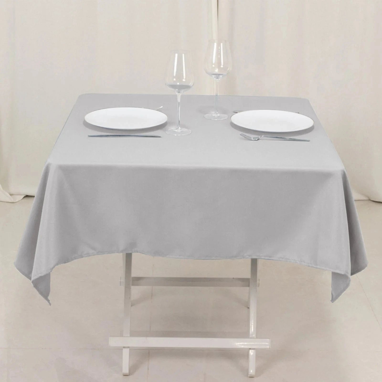 54x54 Inch Premium Square Polyester Tablecloth - Wrinkle & Stain Resistant - Perfect for Dining Tables, Parties, Weddings & Events