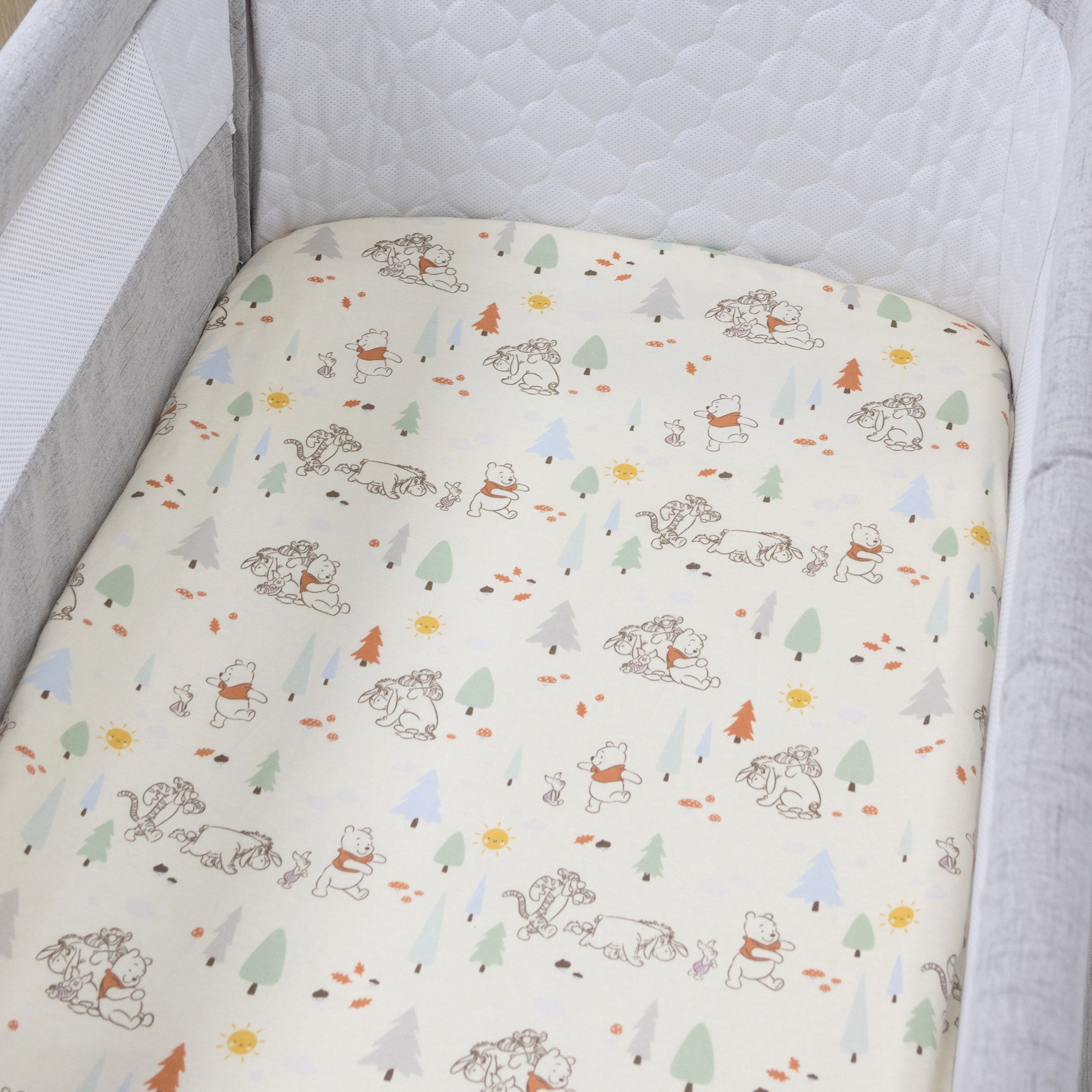 Disney Winnie the Pooh Jersey Crib Fitted Sheet - Soft Cotton Baby Bassinet & Bedside Sleeper Sheet for Nursery & Travel - Perfect for Newborns & Toddlers