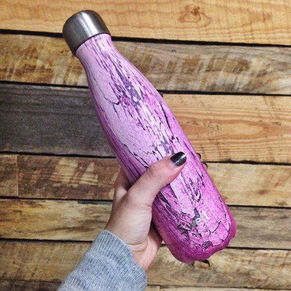 S'well Wood Insulated Water Bottle 25oz (739mL) - Eco-Friendly Stainless Steel Thermos for Hot & Cold Drinks - Perfect for Hiking, Gym, Office & Travel