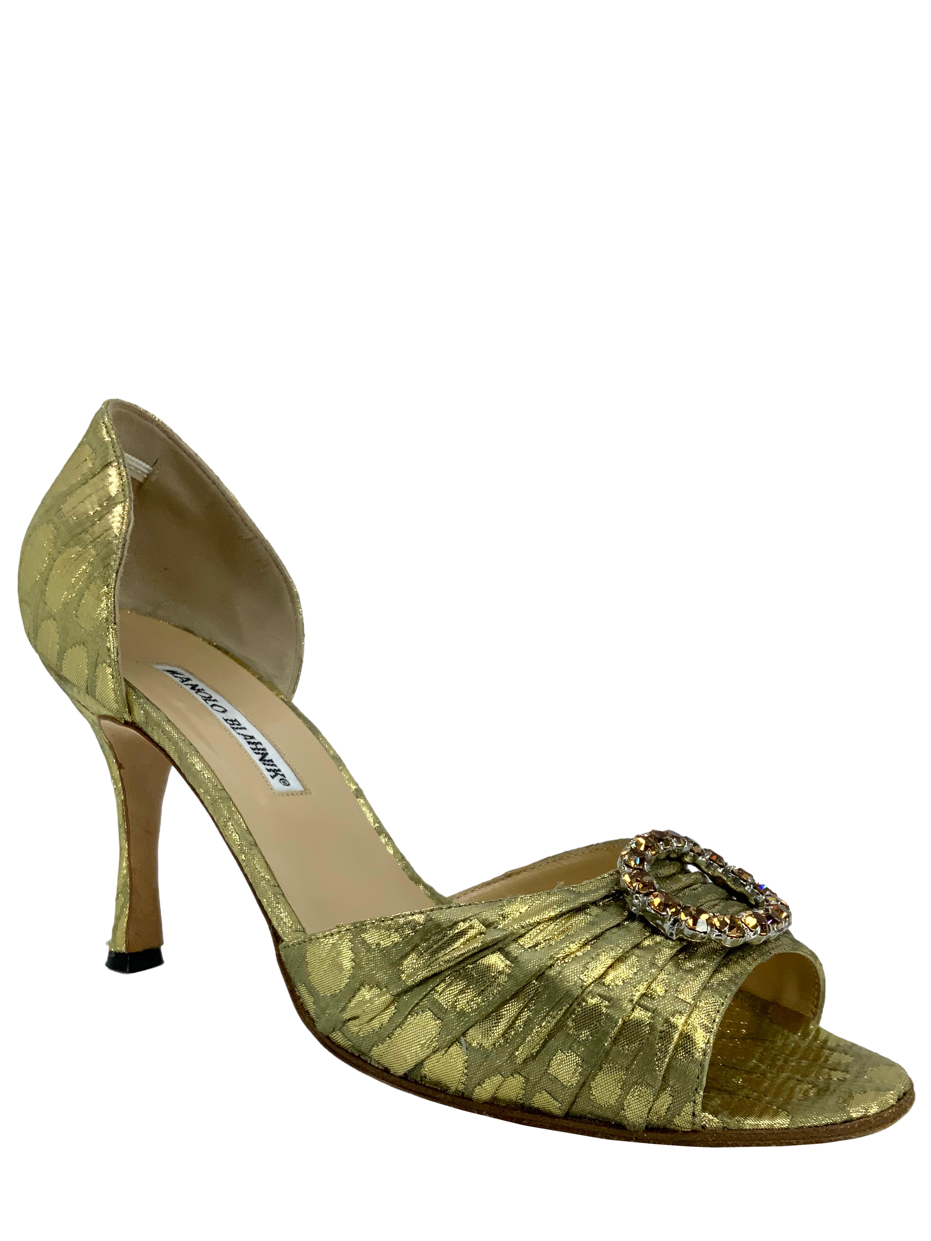 Manolo Blahnik Sedaraby Embellished d'Orsay Pumps - Women's Luxury Heels Size 9.5 | Perfect for Weddings, Parties & Special Occasions