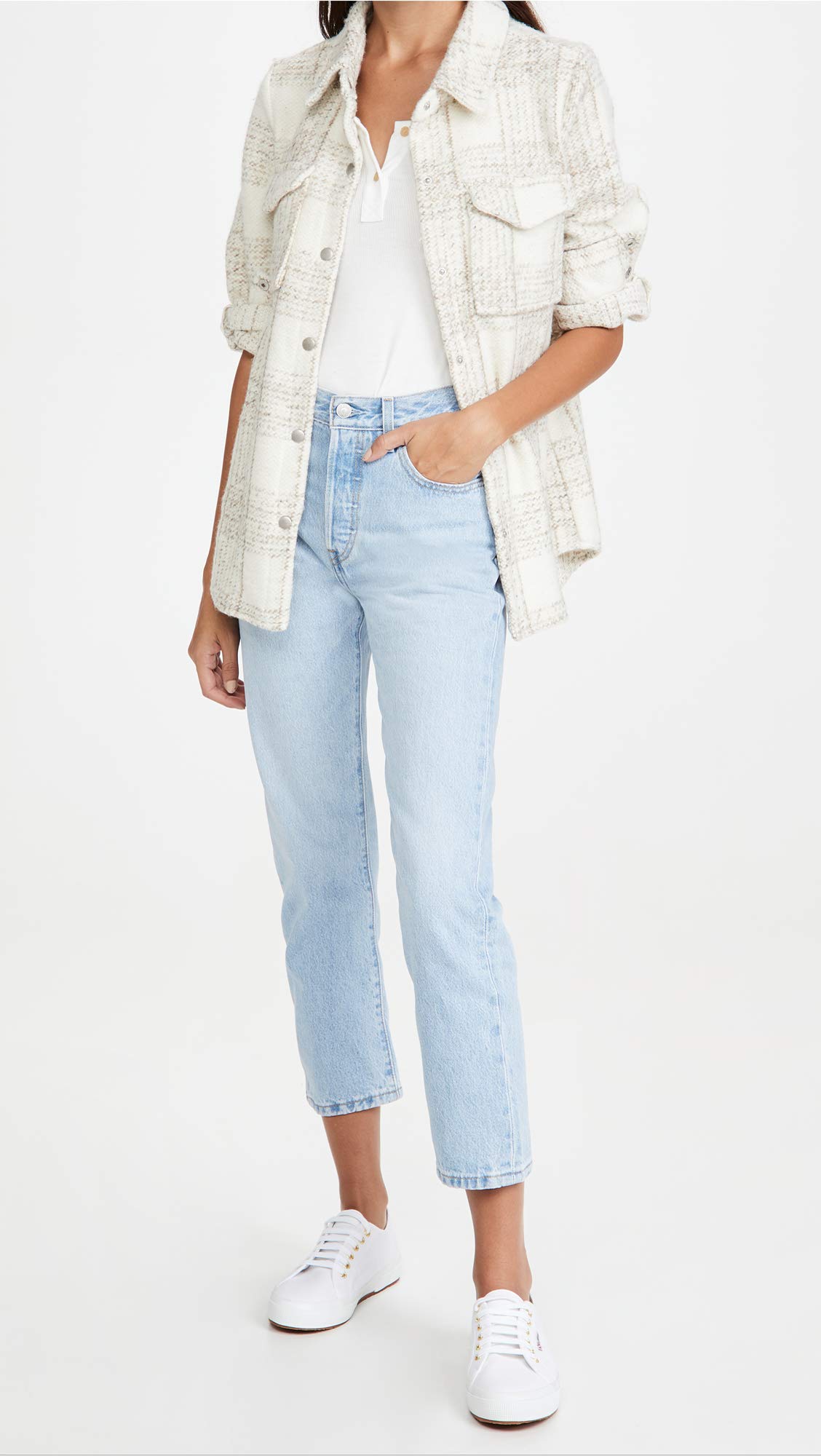 Levi's Women's Premium 501 Crop Jeans - High Waist Straight Leg Denim Pants for Casual Wear & Everyday Outfits