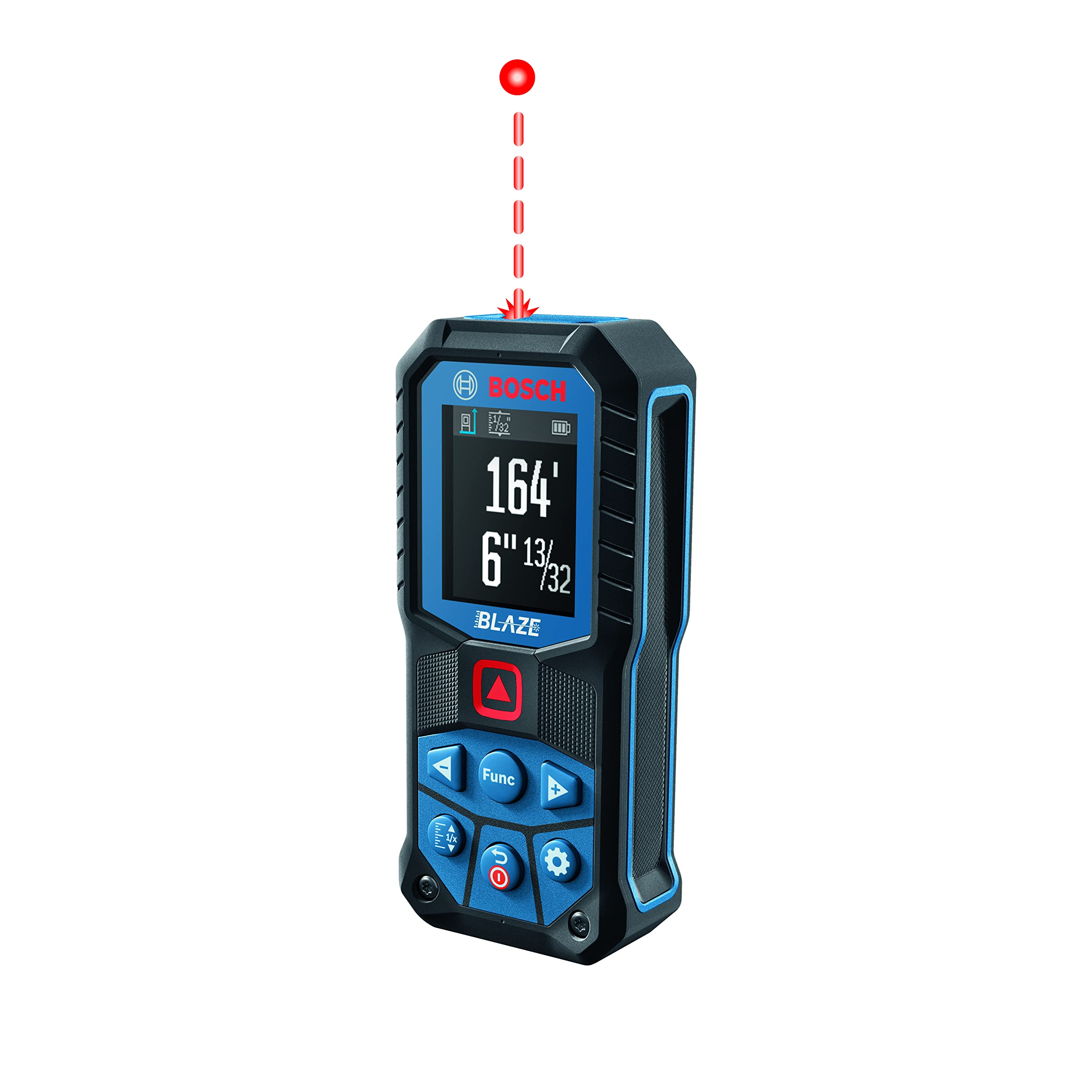 BOSCH GLM165-22 165 Ft Laser Distance Measure with Blaze Technology - Includes 2 AA Batteries, Belt Clip & Carrying Pouch - Perfect for Construction, Home Renovation and DIY Projects