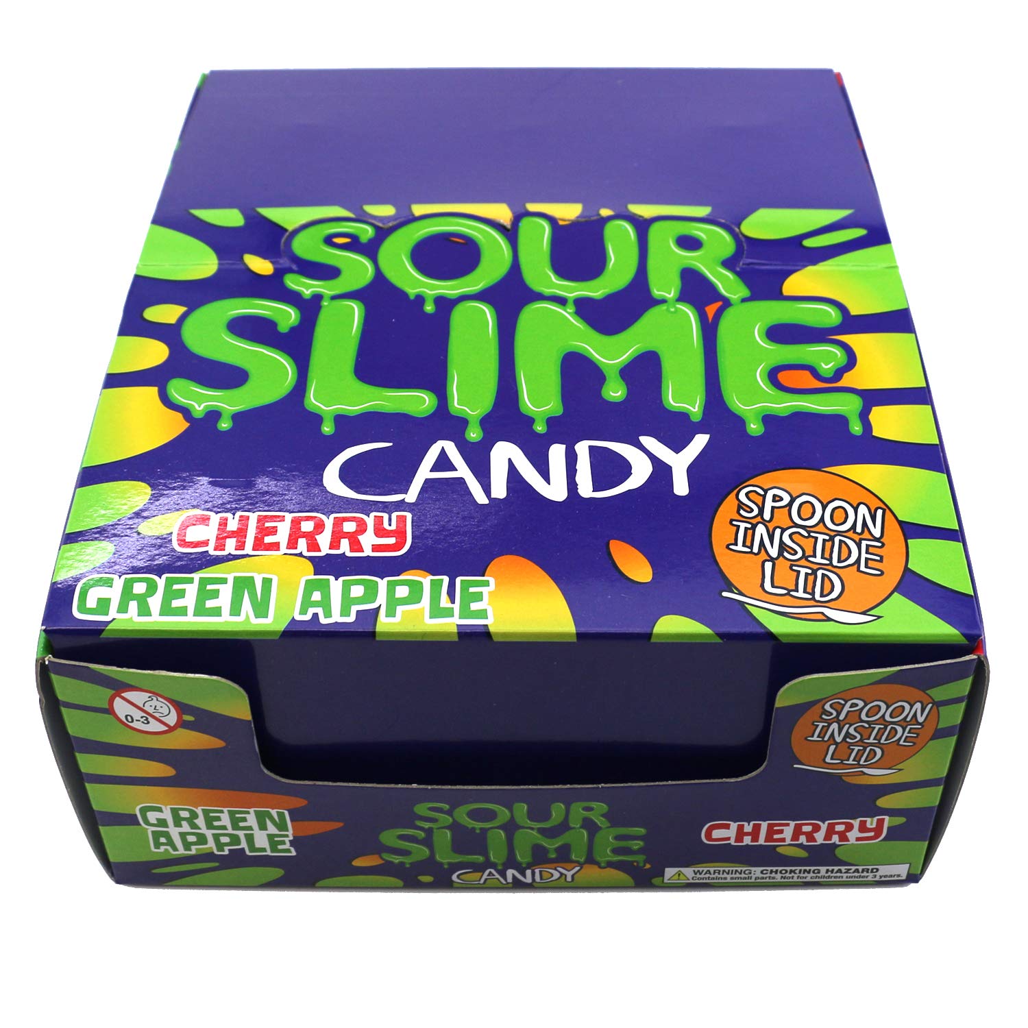Sour Slime Liquid Candy - 9 Pack Case with Cherry & Green Apple Flavors, Includes Spoon in Lid & 2 Free GosuToys Stickers - Fun Party Favors, Halloween Treats & Kids Snacks