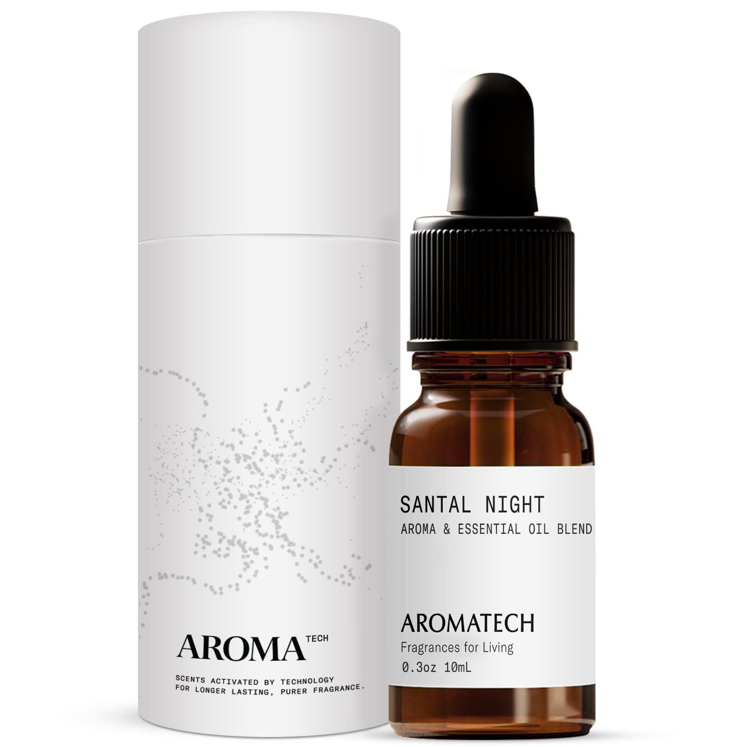 Premium Sandalwood Essential Oil for Diffusers - Aromatech Santal Night Aroma Oil with Tonka Bean & Black Cardamom Blend - 10ML Luxury Scent Oil for Romantic Evenings, Spa Relaxation & Home Fragrance