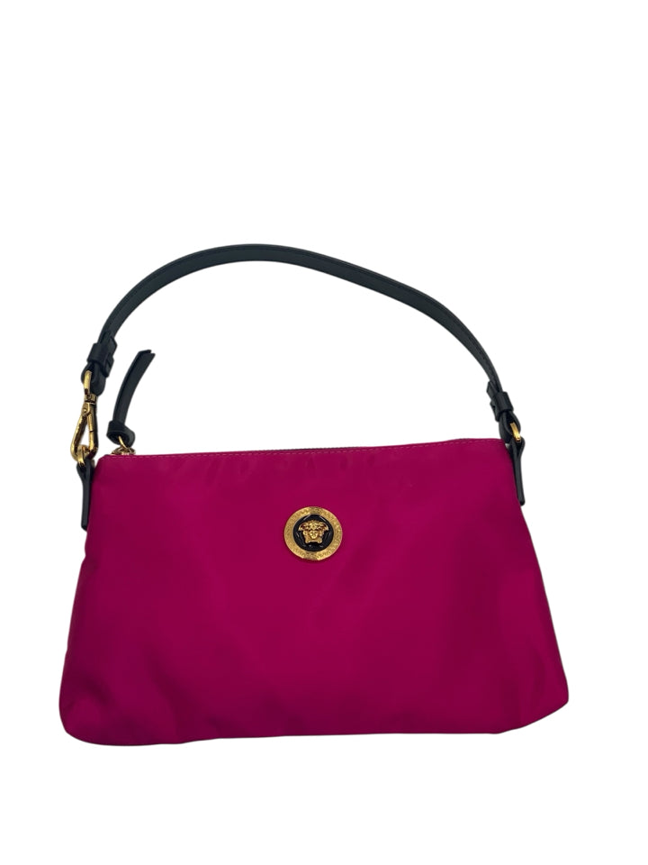 Versace Medusa Nylon Shoulder Bag for Women | Luxury Designer Handbag with Gold-Tone Medusa Head Logo | Perfect for Evening Parties, Date Nights & Fashion Events